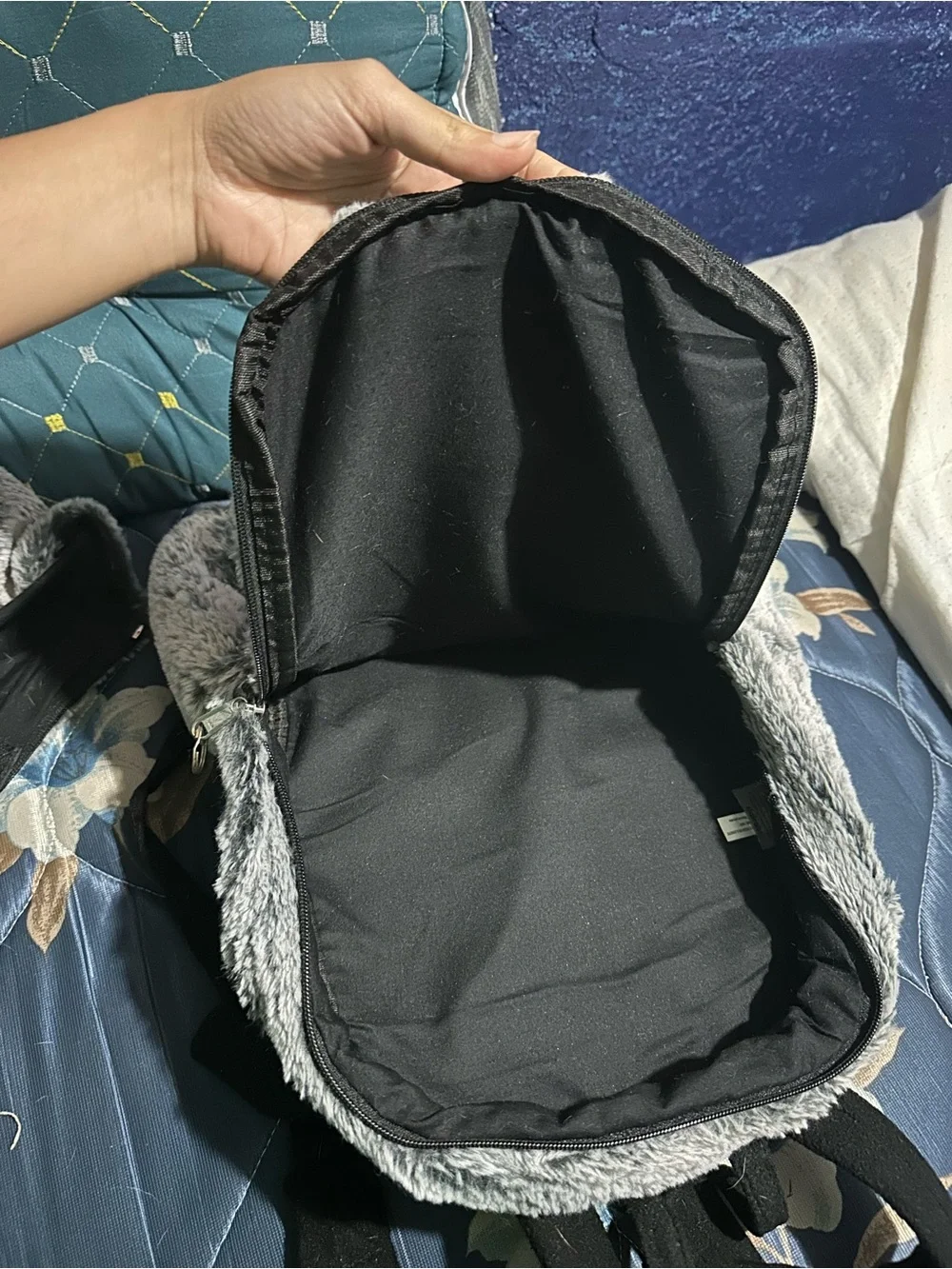 Claire's Grey and White Husky Plush Kids Backpack